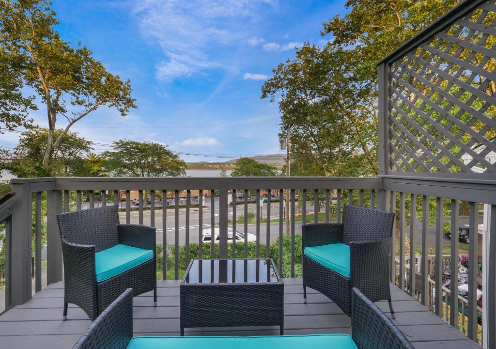 Newburgh Apartment | Deck View of Hudson River & Mt Beacon/Boho Suite