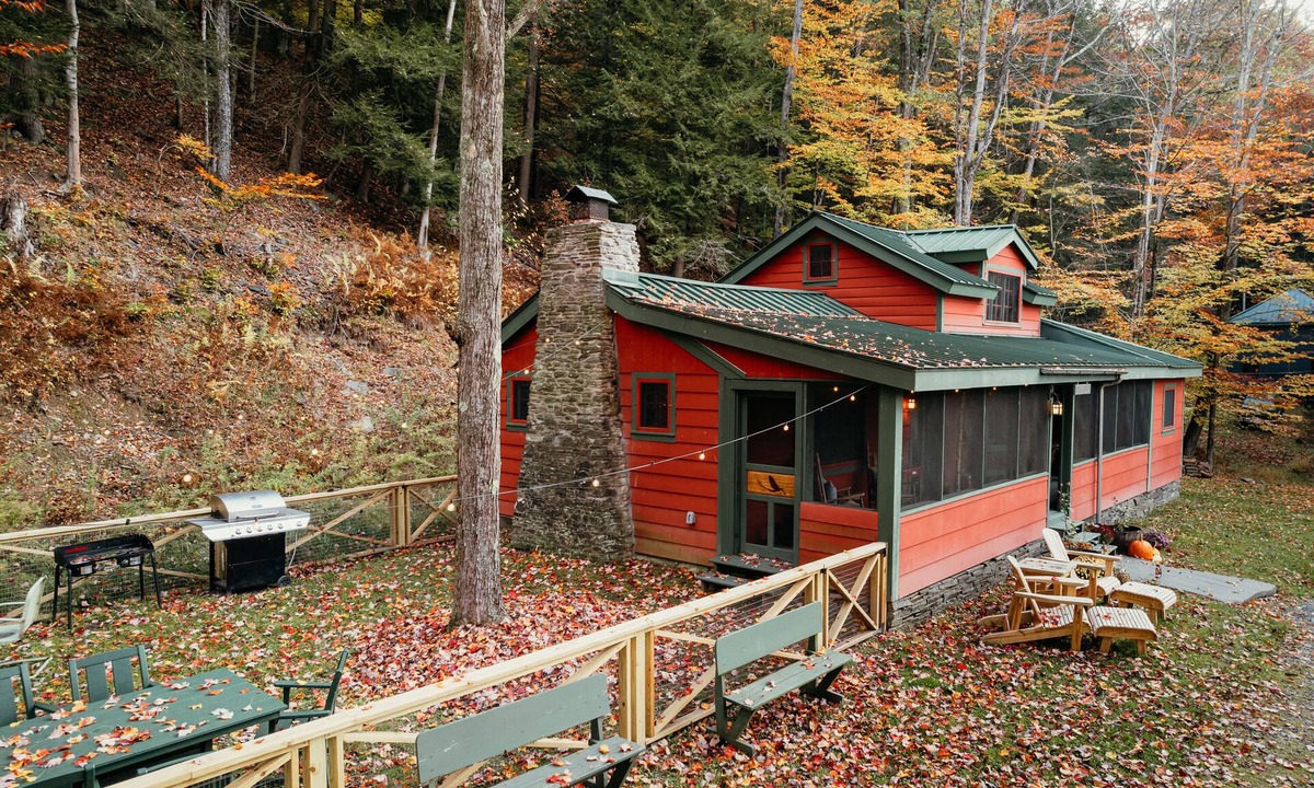 Hancock Cabin | RED CAMP Catkills Riverfront Cabin + Sauna on West Branch of the Delaware River