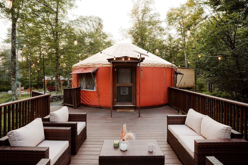 Livingston Manor House | Rustic Glamping Yurt with Sauna and Cold Plunge in Willowemoc Wild Forest in Livingston Manor, New York