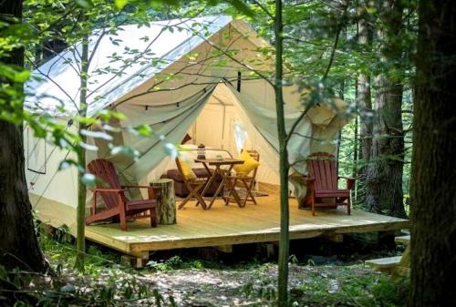 Broadalbin Other | Spacious Group Glamping Site with Safari Tents, BBQ Gazebo, Fire Pits, Forest Trails in Broadalbin, New York