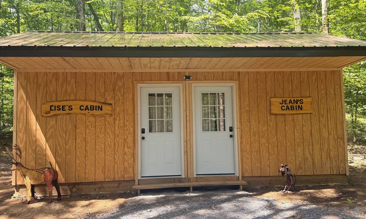 Middle Grove Cabin | Two cabins in one space. Enjoy your own private space in the cozy woods. Cabin is divided into two separate rooms. Dog friendly