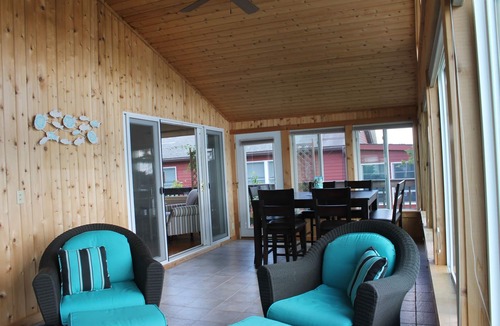 Pittsfield House | Beautiful Waterfront home with deep water dock on Onota Lake. Huge covered deck.