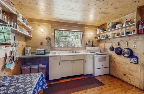 Charlotte Cottage | Classic lakefront cabin w/screened-in porch & mountain views - dogs-friendly