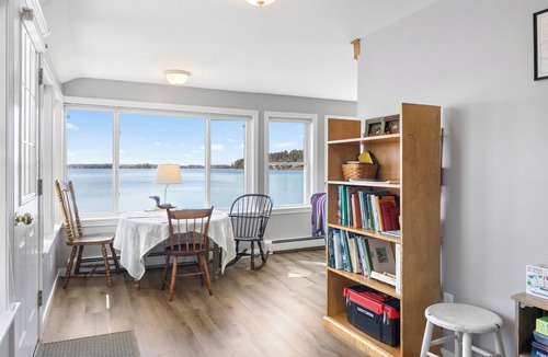 Winthrop House | Cobbossee Hideaway, lakefront property with dock for swimming, fishing, and sunrises
