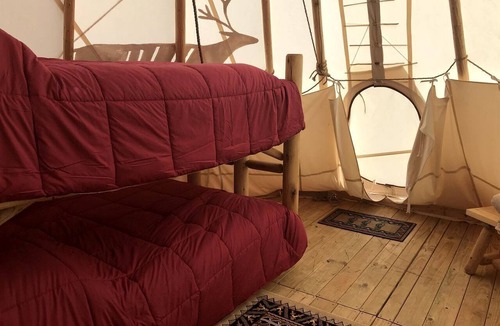 Granite County RV Rental | Cozy Native American Tipi with Resort Amenities near Boulder, Montana