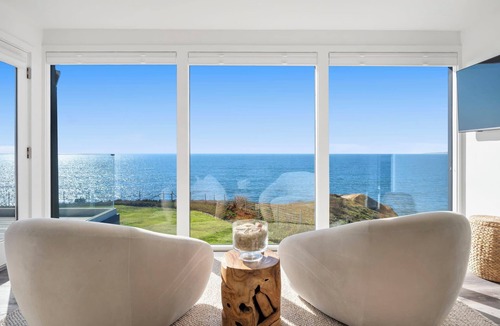 Montara House | Distinguished Oceanfront Point Estate with Iconic Beach + Mountain Vistas