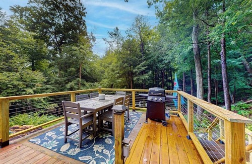 Hubbardton Cabin | Gorgeous cabin with Pack 'n Play, private dock, lovely deck, firepit, wood stove