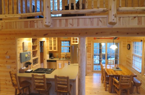 Laketown Township Cabin | Knotty Pines Luxury Cabin with Private Hot Tub & Fire Pit - Saugatuck