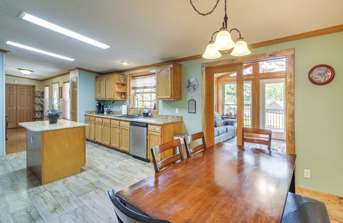 Mid America Cottage | Lakefront Arkansas Home w/Dock & Sunroom