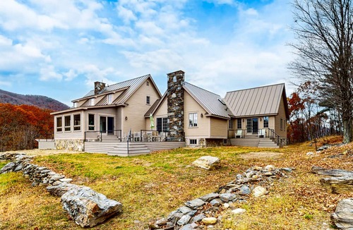 Pawlet House | Riverfront estate, mountain views, dog-friendly, fireplace, balcony, w/d, wifi