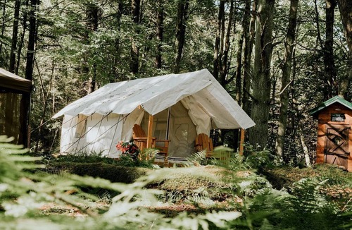 Huntington Mills RV Rental | Serene Safari Tent For a Glamping by Getaway Rickett's Glenn State Park Nestled in the Heart of Huntington Mills, Pennsylvania