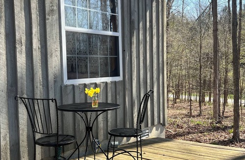 Candor Cabin | Tiny Timber frame 1-bedroom cabin in Candor with AC/Heat, Outdoor fire and tub.