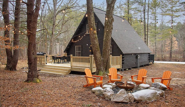 Cozy A-Frame Cabin by Pond with Fire Pit in Private Woods
