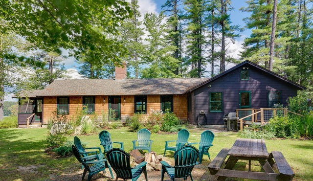 Dock & Beach Access! Waterfront Home on Kezar Lake
