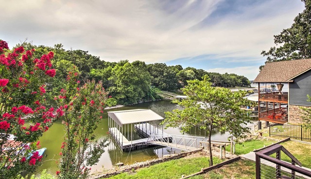 Dock, Deck & Boat Slip: Lakefront Eucha Home in Eucha