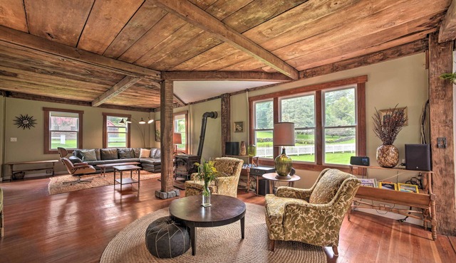 Game Room & Fire Pit: Peaceful Catskills Farmhouse