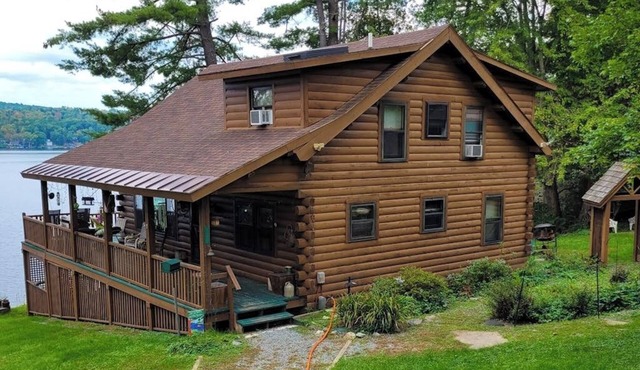 Incredible lakefront retreat with dock, generous deck, firepit, & amazing views