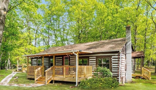 Modernized Log Cabin w Hot Tub, Fire Pit & Views!