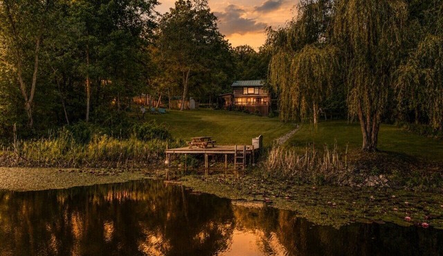 Pondview Cabin - pond, log cabin, wifi, screen porch, deck, hiking, king bed
