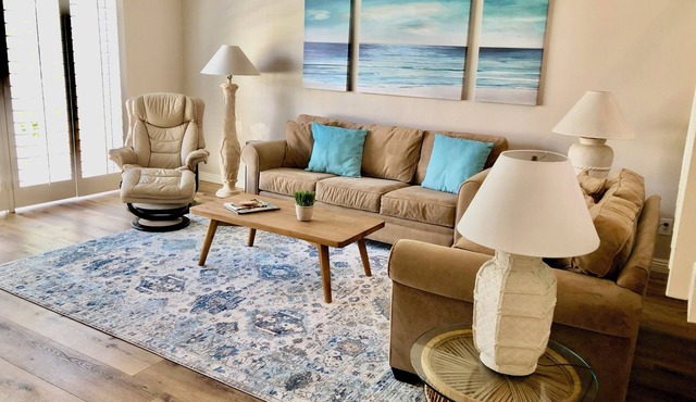 Seabluffe Gated, Beach-Front community! Lovely townhome sleeps 7. Walk to Beach!