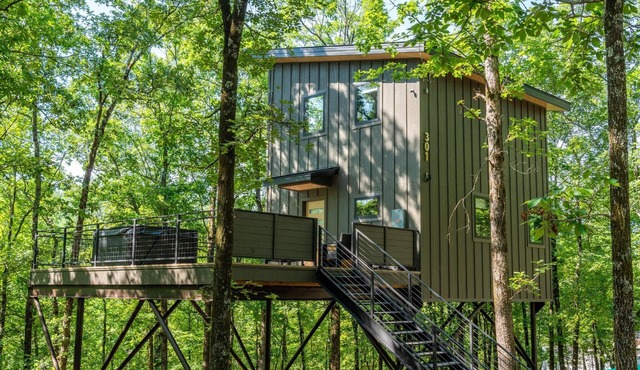 The Arrow at In the Trees Luxury Resort, Mountaintop, Hot Tub, Outdoor Fireplace